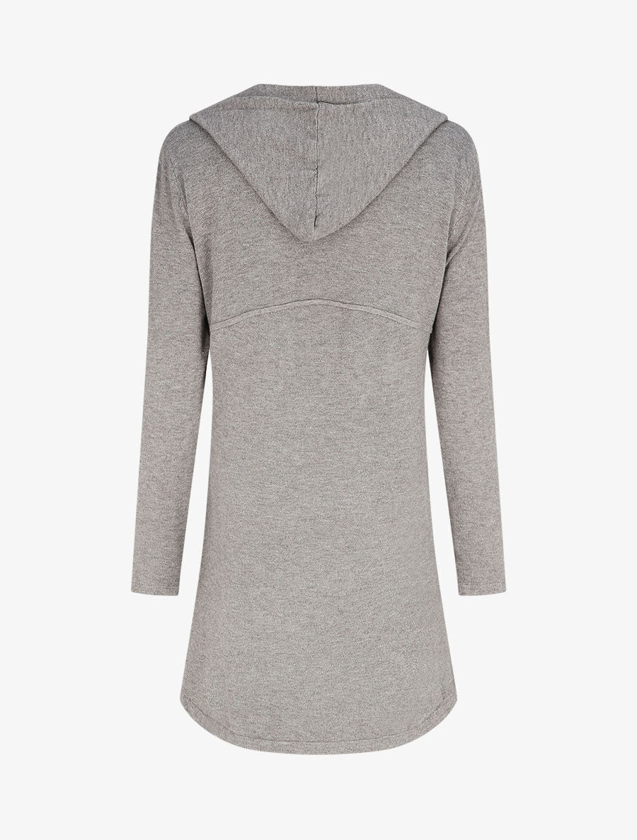Gilet mi-long à capuche - Gris - 2