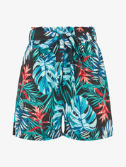 Short paper bag imprimé tropical - Bleu - 1