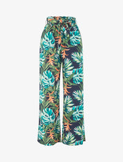Pantalon ample à imprimé feuillage - Vert - 4