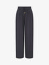 Pantalon ample à taille élastiquée - Marine - 1
