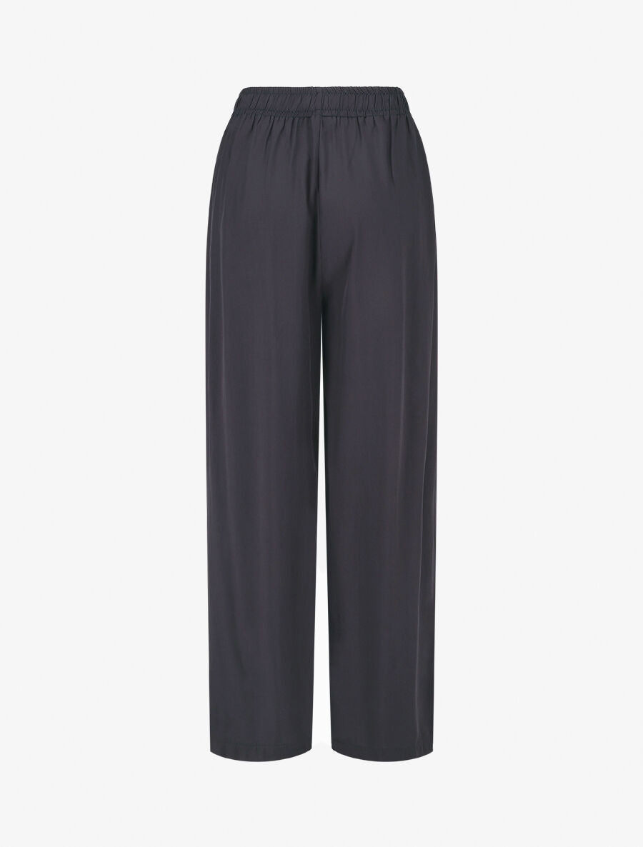Pantalon ample à taille élastiquée - Marine - 2