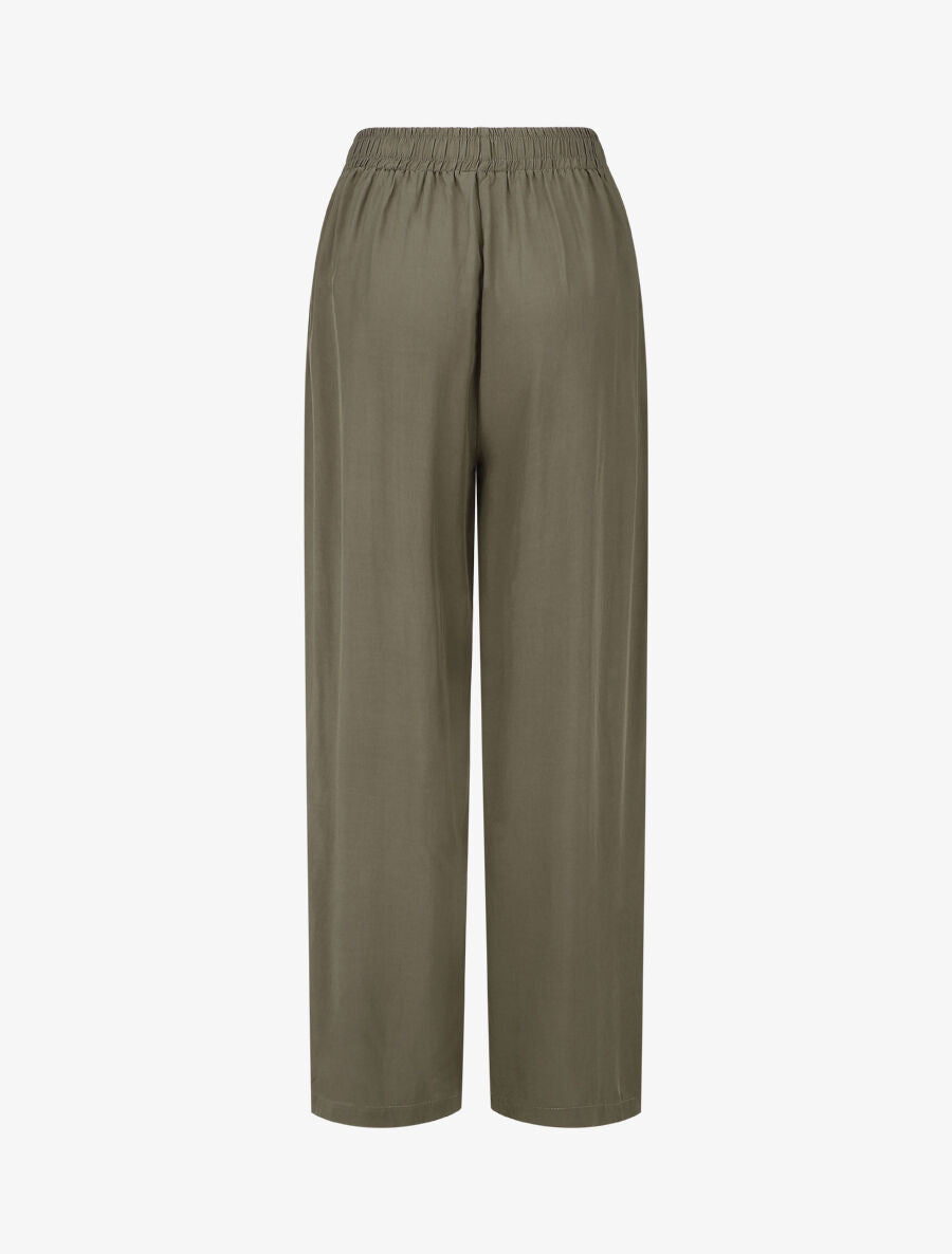 Pantalon ample à taille élastiquée - Kaki - 2
