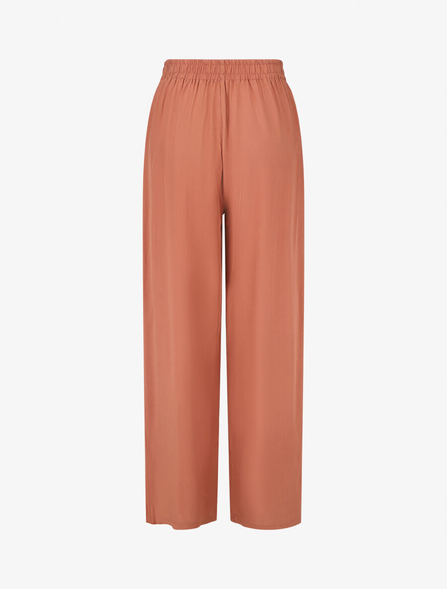 Pantalon ample à taille élastiquée - Corail - 2