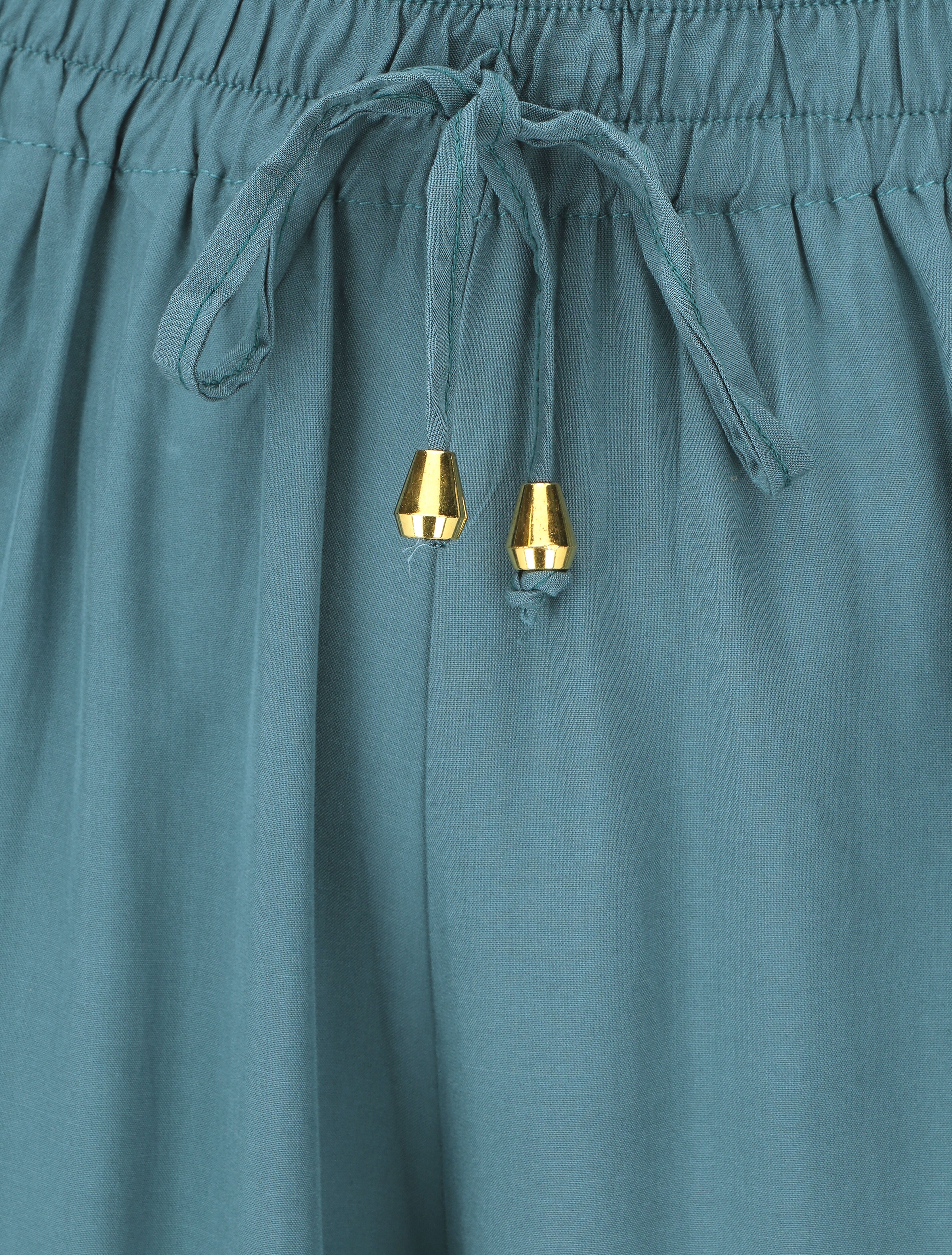 Pantalon ample à taille élastiquée - Bleu canard - 3