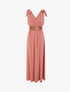 Robe longue à nœuds sur les épaules - Vieux rose - 1