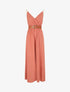 Robe longue unie à bretelles fantaisies - Corail - 1