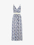 Robe fleurie à fines bretelles - Marine - 1