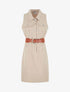 Robe unie style chemise sans manches - Beige - 1