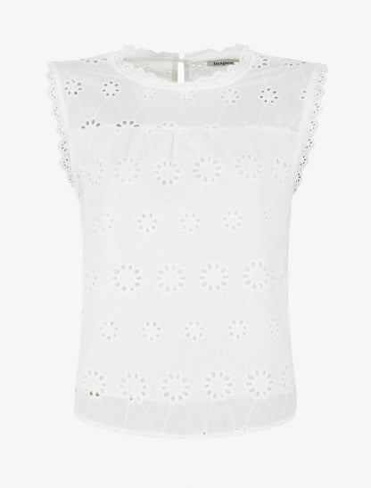 Top droit en broderie anglaise - Blanc - 4