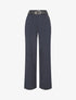 Pantalon ample à taille élastiquée - Marine - 1