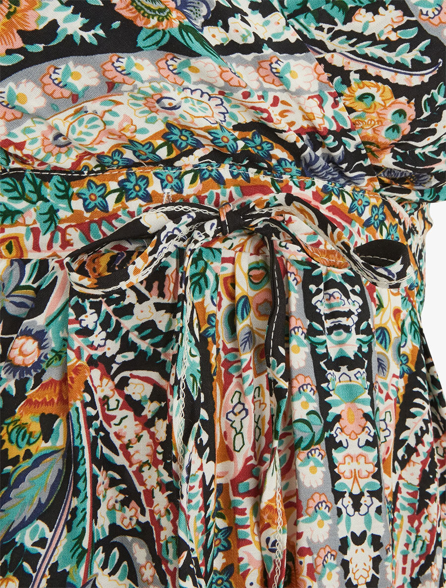 Robe courte à imprimé fleuri - Bleu nuit - 3
