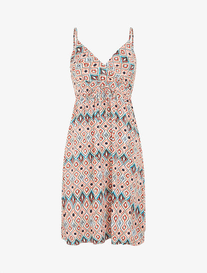 Robe courte à imprimé graphique - Orange - 1
