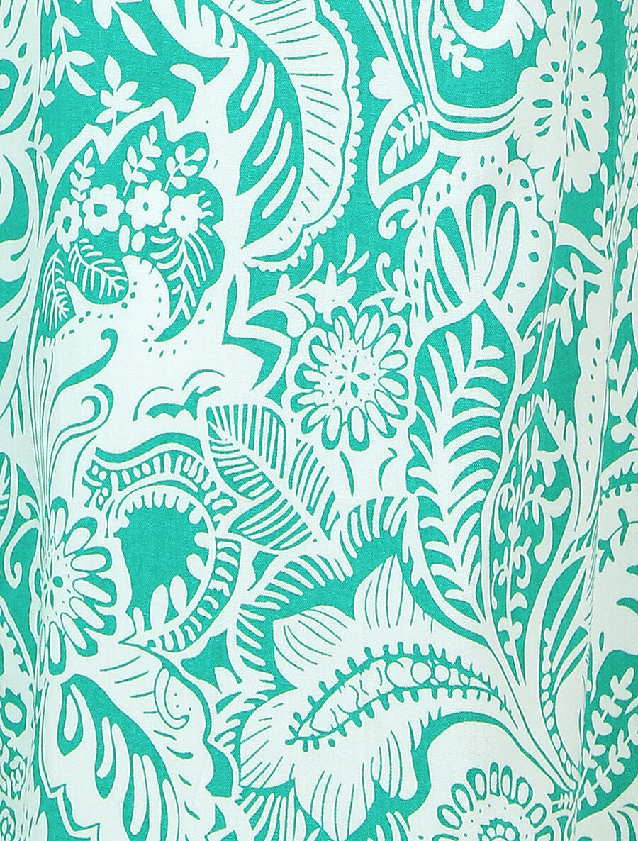 Pantalon fluide à imprimé feuillage - Vert - 3
