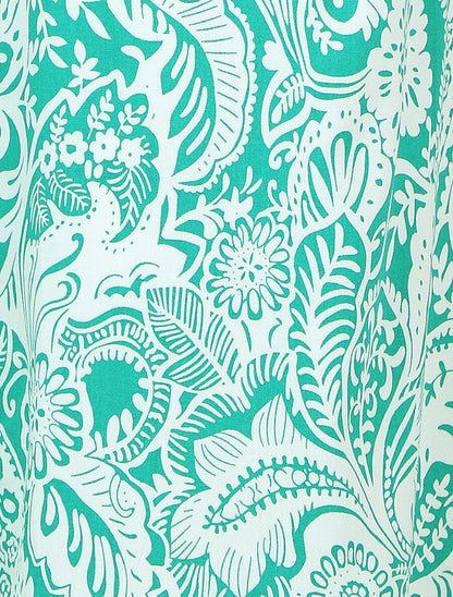 Pantalon fluide à imprimé feuillage - Vert - 3