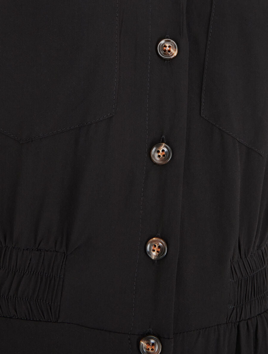 Combinaison ample style chemise manches courtes - Noir - 3