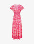Robe longue à manches courtes imprimé graphique - Fuchsia - 4