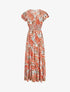 Robe longue à manches courtes imprimé cachemire - Orange - 5