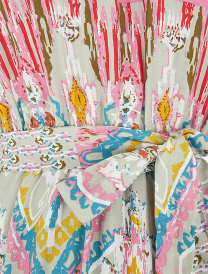 Robe longue à col américain - Gris - 3