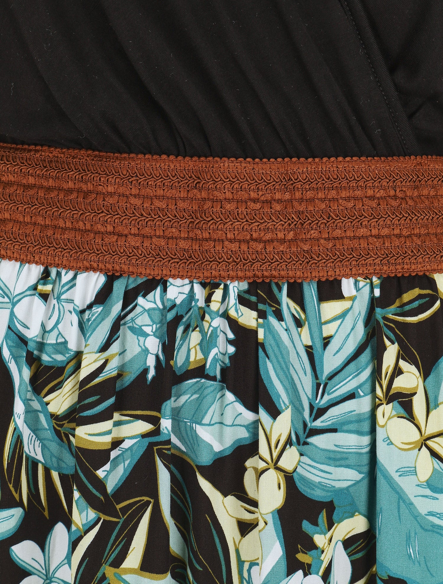 Robe élastiquée à jupe imprimé fleuri - Vert - 3