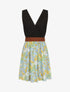 Robe élastiquée à jupe imprimé fleuri - Jaune - 1