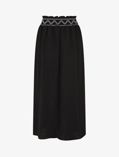 Jupe longue à taille élastiquée - Noir - 2
