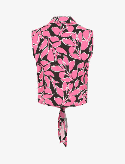 Chemise courte sans manches imprimé graphique - Rose - 2