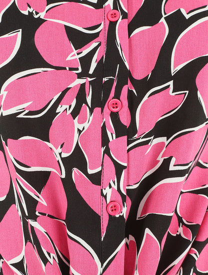 Chemise courte sans manches imprimé graphique - Rose - 3