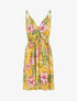 Robe à fines bretelles imprimé tropical - Jaune - 4