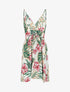 Robe à fines bretelles imprimé tropical - Blanc - 4
