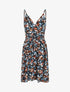 Robe à fines bretelles imprimé feuillage - Noir - 1