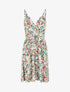 Robe à fines bretelles imprimé feuillage - Blanc - 4