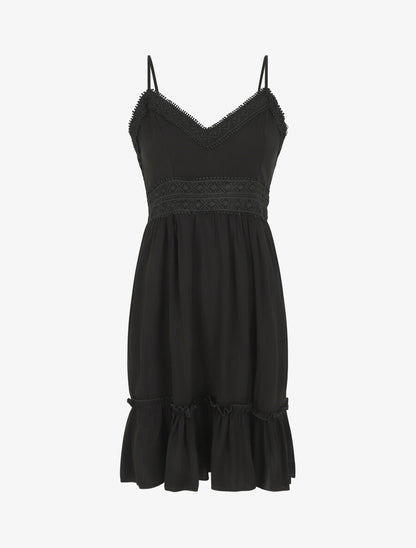 Robe évasée à fines bretelles - Noir - 1