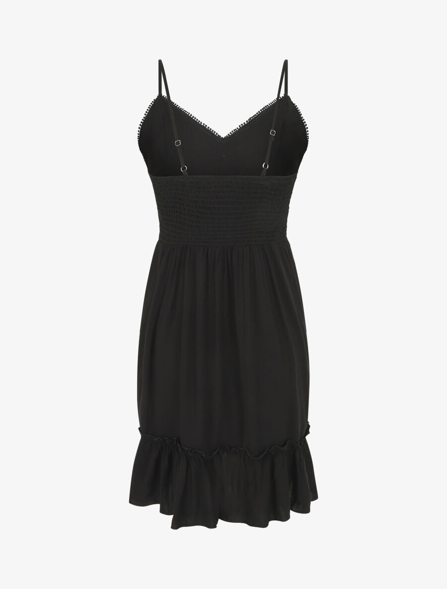 Robe évasée à fines bretelles - Noir - 2