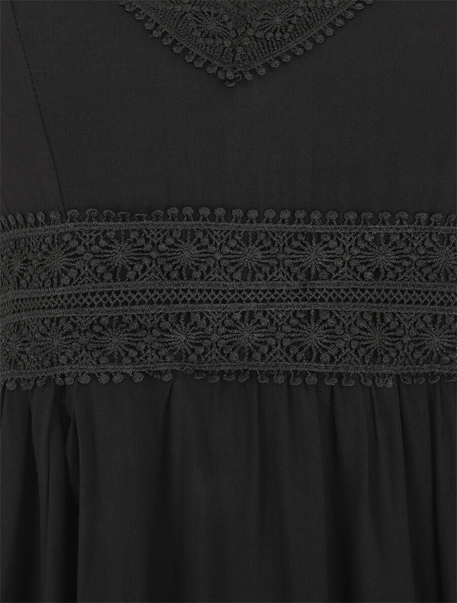 Robe évasée à fines bretelles - Noir - 3