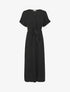 Robe longue évasée manches courtes - Noir - 5