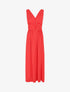 Robe longue empire à pois - Rouge - 5