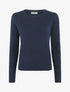 Pull droit col rond en maille fantaisie - Marine - 4