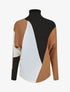 Pull color bloc à col coulé - Camel - 4