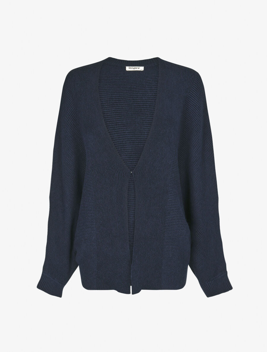 Châle uni à fermeture crochet - Marine - 4