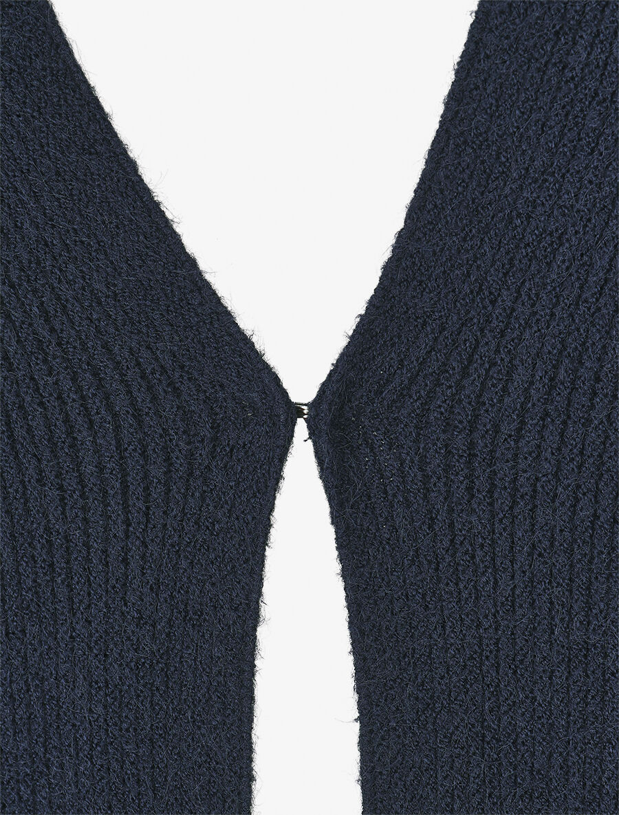 Châle uni à fermeture crochet - Marine - 3