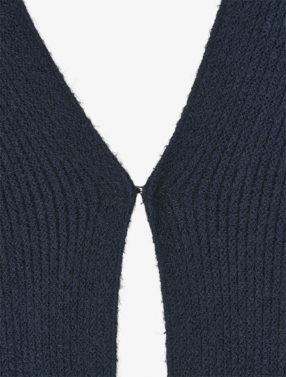 Châle uni à fermeture crochet - Marine - 3