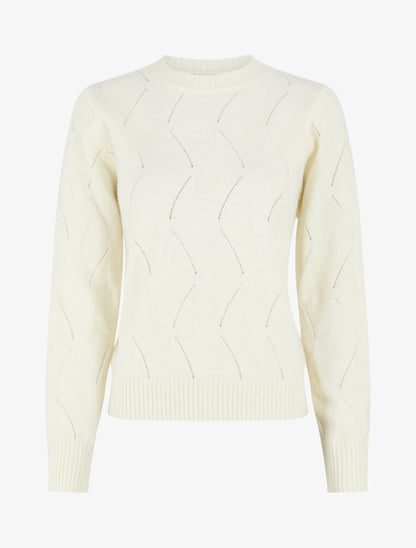 Pull droit uni à col rond - Blanc - 5