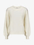 Pull brodé uni - Crème - 1
