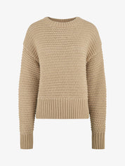 Pull à col rond irisé - Taupe - 1