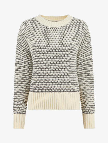Pull à col rond irisé - Crème - 1