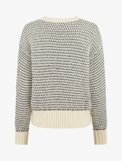 Pull à col rond irisé - Crème - 2