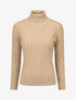 Pull fin à col roulé - Beige - 1