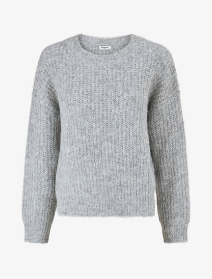 Pull duveteux uni irisé - Gris - 1