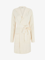 Gilet long côtelé à capuche - Crème - 4