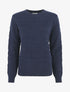 Pull uni en maille à motif tressé - Marine - 4